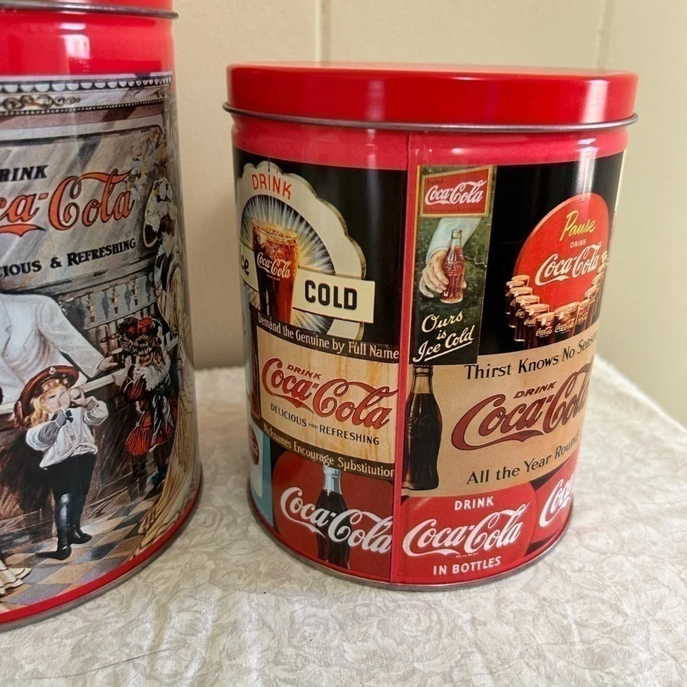 Vintage Coca-Cola Coke Set of 2 Tins 1993 & 1995 Collectible